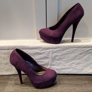 NWOT Women's Brash Purple Faux Suede Stilleto Pumps High Heels Size 6.5